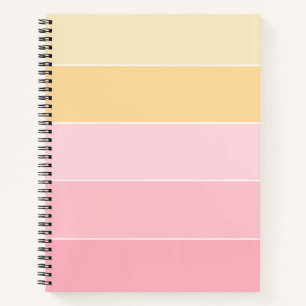 Moderne trendy roze vanille geel witte gestreepte notitieboek