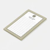 Moderne Trendy Saliegroen Monogram Gelinieerd Post-it® Notes (Schuin)