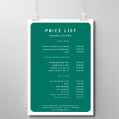 Moderne, trendy, salon prijslijst poster