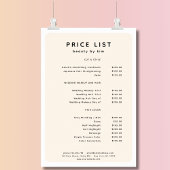 Moderne, trendy, salon prijzenlijst poster