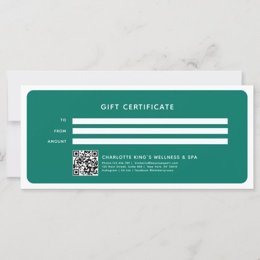 Moderne trendy salon QR Code Cadeaubon (Achterkant)