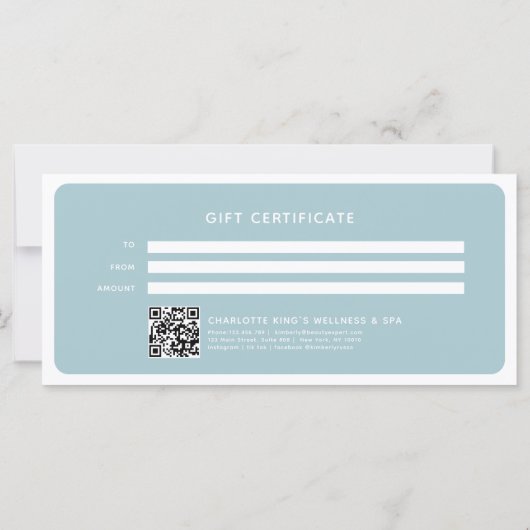 Moderne trendy salon QR Code Cadeaubon (Achterkant)