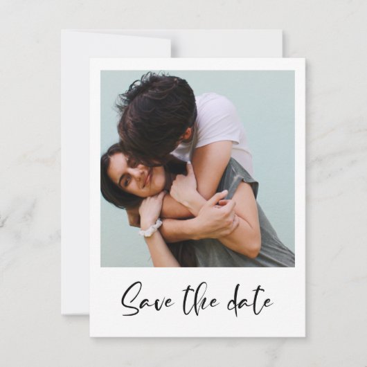 Moderne trendy Save the Date fotokaart Aankondiging (Voorkant)