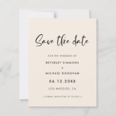 Moderne trendy Save the Date fotokaart Aankondiging (Achterkant)