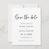Moderne trendy Save the Date fotokaart Aankondiging (Achterkant)