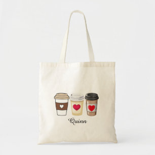 Moderne Trendy Schattige Koffie Meisjesachtig Tote Bag