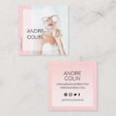 Moderne & trendy schoonheid & Mode Foto Vierkante Visitekaartje (Voorkant / Achterkant)