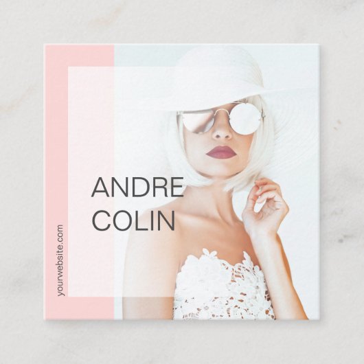 Moderne & trendy schoonheid & Mode Foto Vierkante Visitekaartje (Voorkant)