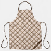 Moderne trendy Schotse geruite tartan beige bruin Schort (Voorkant)