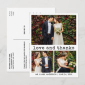 Moderne trendy schrijfmachine tekst 3 foto dank je briefkaart (Voorkant / Achterkant)