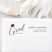 Moderne Trendy Script Afstudeer Retouradres Etiket (Insitu)