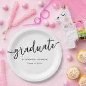 Moderne trendy script afstudeerfeest papieren bordje (Feest)