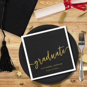 Moderne trendy script afstudeerfeest servet