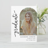 Moderne Trendy Script Boog Foto Aankondiging (Staand voorkant)