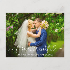 Moderne trendy script bruiloft eeuwig dankbaar briefkaart