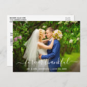 Moderne trendy script bruiloft eeuwig dankbaar briefkaart (Voorkant / Achterkant)
