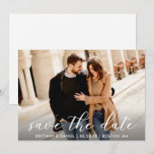 Moderne Trendy Script Couple Foto Save The Date (Voorkant / Achterkant)