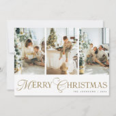 Moderne trendy script foto collage kerst feestdagenkaart (Voorkant)