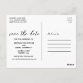 Moderne Trendy Script Foto | De datum opslaan Briefkaart (Achterkant)