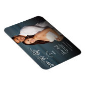 Moderne trendy script foto save the date bruiloft magneet (Rechterzijde)