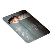 Moderne trendy script foto save the date bruiloft magneet (Rechterzijde)