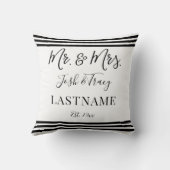 Moderne trendy script gepersonaliseerde Mijnheer e Kussen (Achterkant)