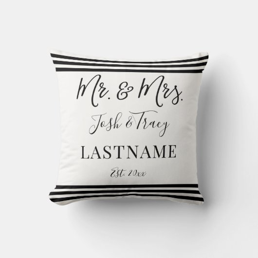 Moderne trendy script gepersonaliseerde Mijnheer e Kussen (Voorkant)