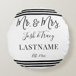 Moderne trendy script gepersonaliseerde Mijnheer e Rond Kussen