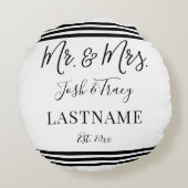 Moderne trendy script gepersonaliseerde Mijnheer e Rond Kussen (Achterkant)