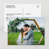 Moderne trendy script huwelijksliefde en dank briefkaart (Voorkant / Achterkant)
