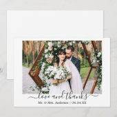 Moderne Trendy Script Love Bedankt Weduwfoto (Voorkant / Achterkant)