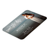 Moderne Trendy Script Photo Save the Date Wedding Magneet (Linkerzijde)