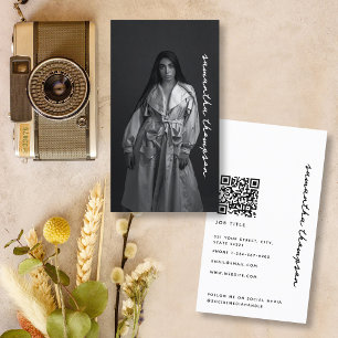 Moderne trendy script professionele fotografie visitekaartje