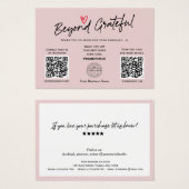 Moderne Trendy Script QR-kaart met cadeaubon Visitekaartje (Voorkant /achterkant)