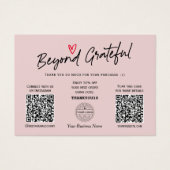 Moderne Trendy Script QR-kaart met cadeaubon Visitekaartje (Voorkant)