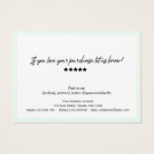 Moderne Trendy Script QR-kaart met cadeaubon Visitekaartje (Achterkant)