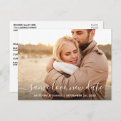 Moderne Trendy Script Same Love New Date Foto Briefkaart (Voorkant / Achterkant)