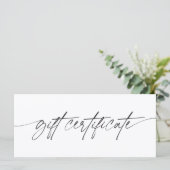 Moderne trendy script zakelijke cadeaubon (Staand voorkant)