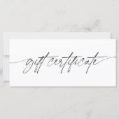 Moderne trendy script zakelijke cadeaubon (Voorkant)