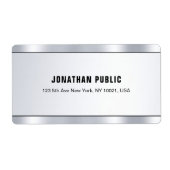 Moderne Trendy Silver Look Verfijnde Verzending Etiket (Voorkant)