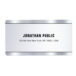 Moderne Trendy Silver Look Verfijnde Verzending Etiket