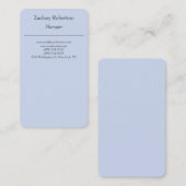 Moderne trendy simpel minimalistisch blauw visitekaartje (Voorkant / Achterkant)