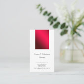 Moderne trendy simpele minimalistische rode witte visitekaartje (Staand voorkant)