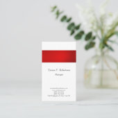 Moderne trendy simpele minimalistische rode witte visitekaartje (Staand voorkant)