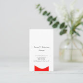 Moderne trendy simpele minimalistische rode witte visitekaartje (Staand voorkant)