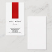 Moderne trendy simpele minimalistische rode witte visitekaartje (Voorkant / Achterkant)