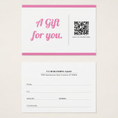 Moderne Trendy Simple QR Code Gift Voucher Kaart (Voorkant /achterkant)