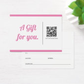 Moderne Trendy Simple QR Code Gift Voucher Kaart (Bureau)