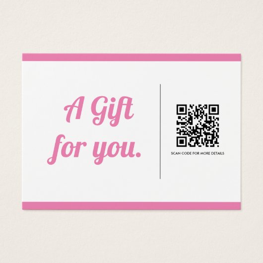 Moderne Trendy Simple QR Code Gift Voucher Kaart (Voorkant)