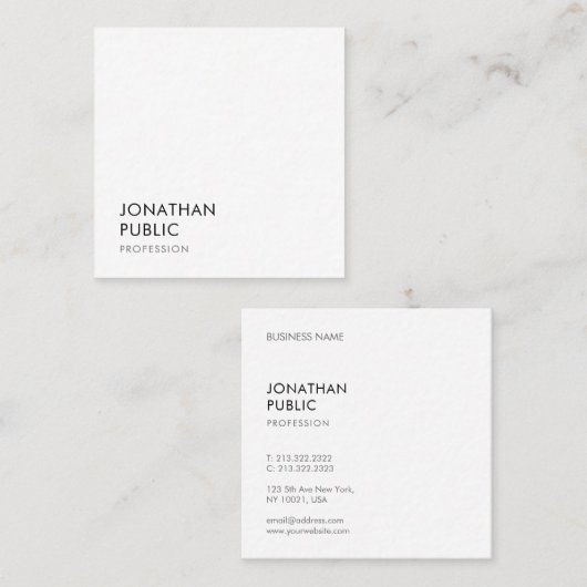 Moderne Trendy Simple Sjabloon Elegant Professiona Vierkante Visitekaartje (Voorkant / Achterkant)